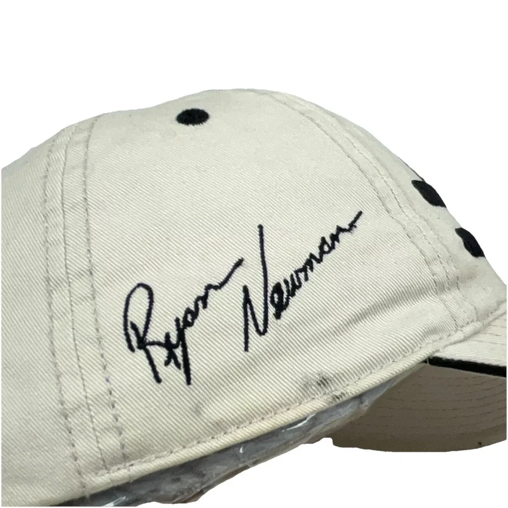Nascar‎ Hat Cap Strap Back Tan White Ryan Newman Alltel Racing Y2K Dad Baseball